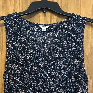 Sonoma Navy Floral Sleeveless Blouse NWT